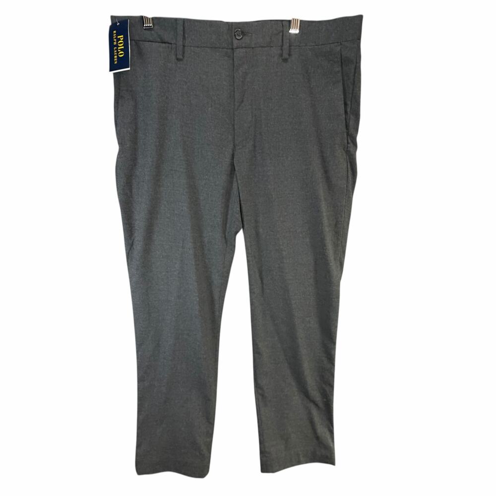 Polo Ralph Lauren Dress Pants Men 33x30 Gray Heather Stretch Straight Fit Preppy